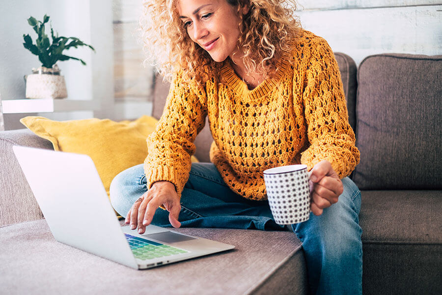 Woman Taking Blended CPR Course On Laptop