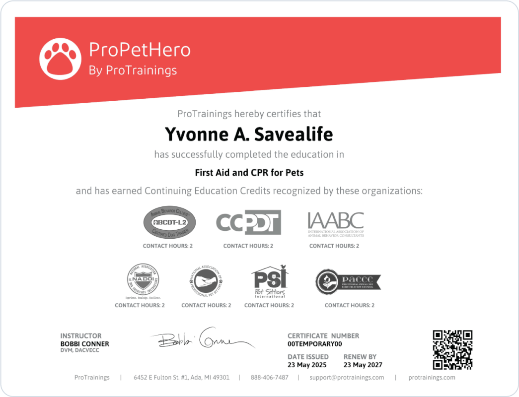 Pet First Aid Certification
