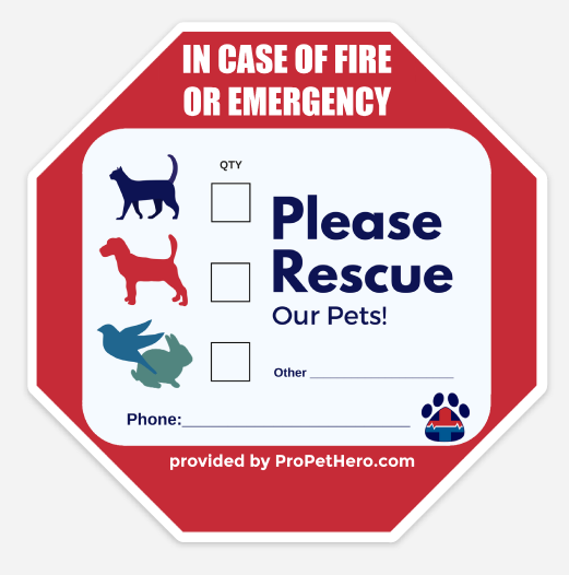 Pet Fire Emergency Sticker ProTrainings Health And Safety Store
