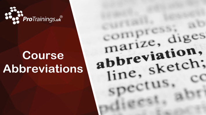 Abbreviations used in this course 